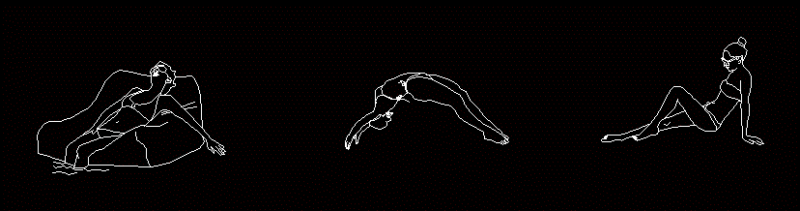 People In The Pool DWG Block for AutoCAD
