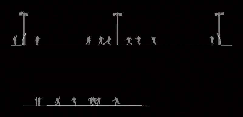 People Playing Soccer DWG Elevation for AutoCAD