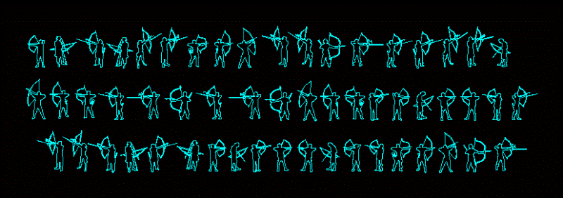 People Practicing Archery DWG Block for AutoCAD
