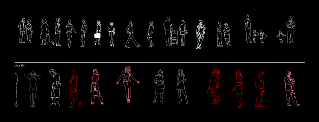 People Raised 2D DWG Block for AutoCAD