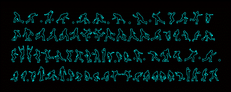 People Silhouettes Bowling DWG Elevation for AutoCAD