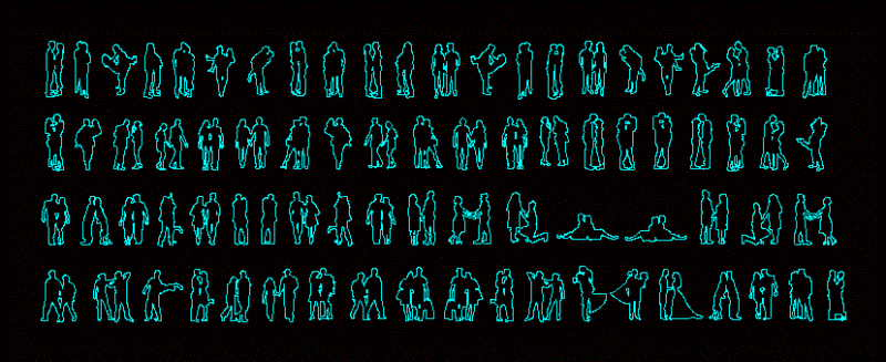People Silhouettes Couples DWG Elevation for AutoCAD