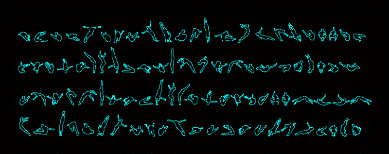 People Silhouettes Diving DWG Elevation for AutoCAD