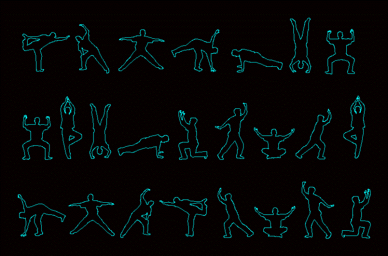 People Silhouettes Exercise DWG Elevation for AutoCAD