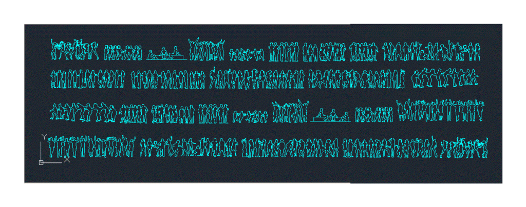 People Silhouettes Groups DWG Elevation for AutoCAD