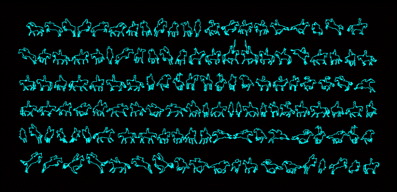 People Silhouettes Horse DWG Elevation for AutoCAD