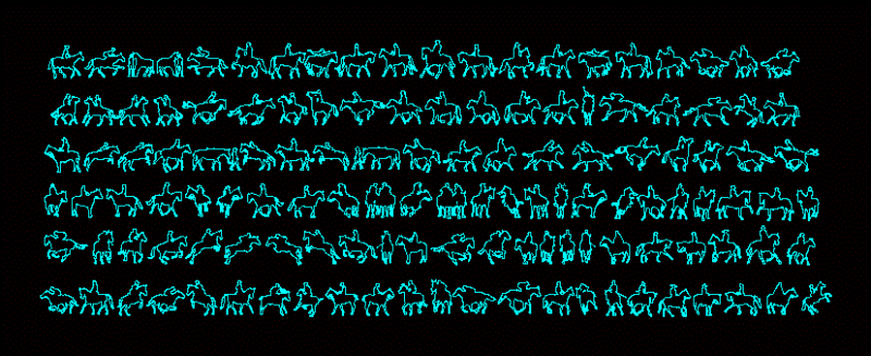 People Silhouettes Horse DWG Elevation for AutoCAD