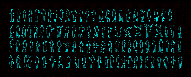 People Silhouettes Humans DWG Block for AutoCAD