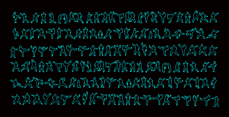 People Silhouettes Karate DWG Elevation for AutoCAD