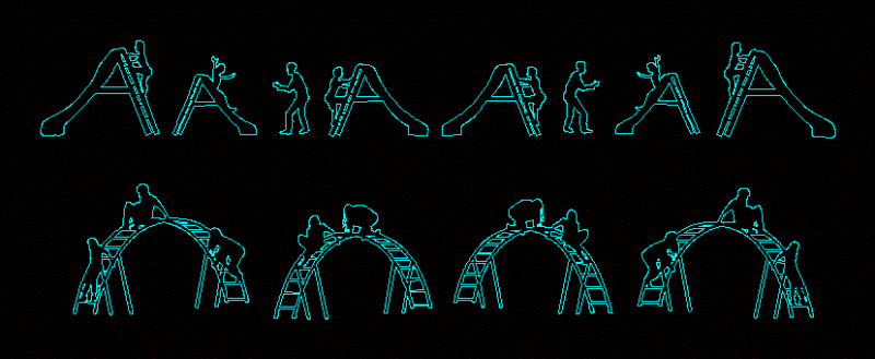 People Silhouettes Playground DWG Elevation for AutoCAD