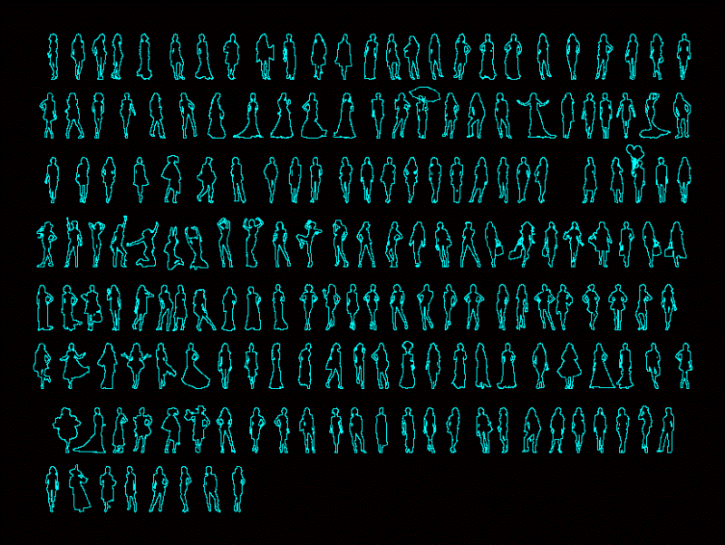 People Silhouettes Women DWG Detail for AutoCAD