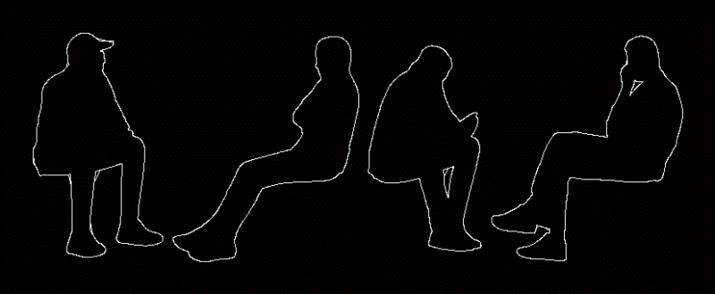 People Sitting DWG Block for AutoCAD