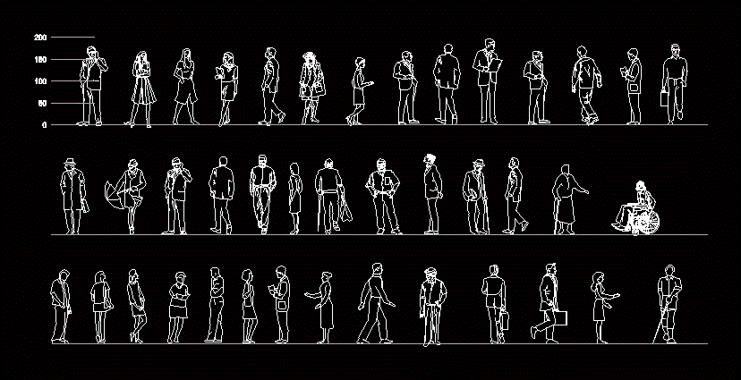 People Standing 2D DWG Block for AutoCAD • Designs CAD