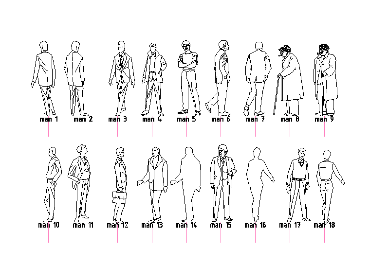 People View And Standing DWG Block for AutoCAD • Designs CAD