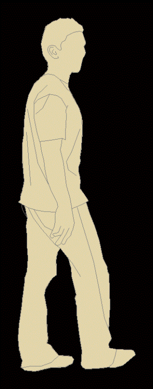 Person Walking – 2D DWG Elevation for AutoCAD