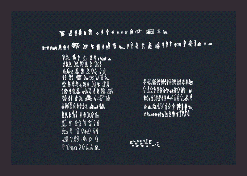 Personas En Alzado DWG Block for AutoCAD