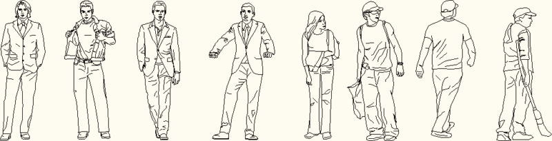 Persons In Elevation DWG Elevation for AutoCAD