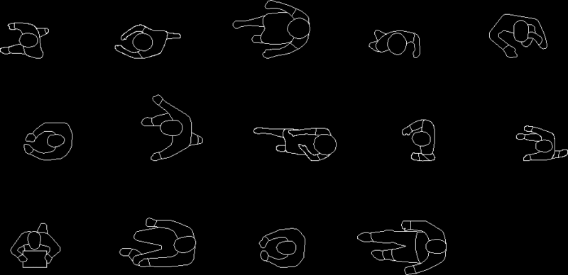 Persons In Plant DWG Block for AutoCAD