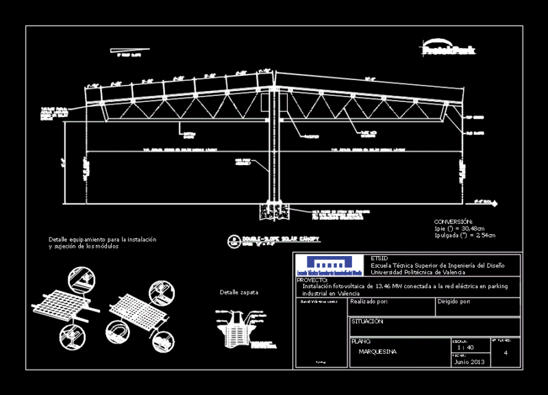 Photovoltaic Shelter DWG Block for AutoCAD