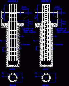 Piles Foundation DWG Block for AutoCAD