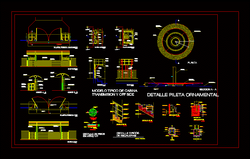 Pileta Ornamental Detalles DWG Block for AutoCAD • Designs CAD