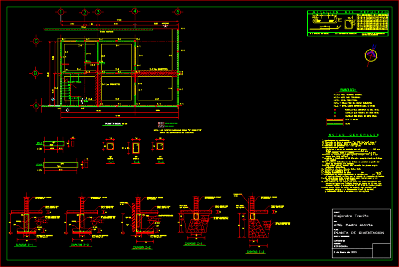 Plan Of Foundation DWG Plan for AutoCAD