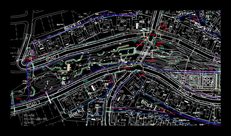 Plan Of Street Lighting DWG Plan for AutoCAD