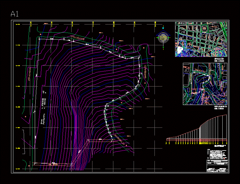 Plane Basic Topographic DWG Section for AutoCAD