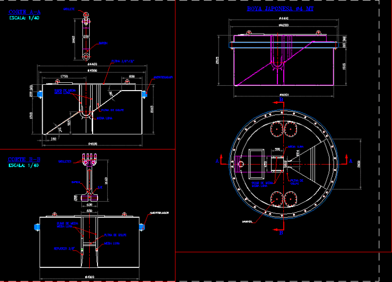 Plane Floats Loop DWG Block for AutoCAD