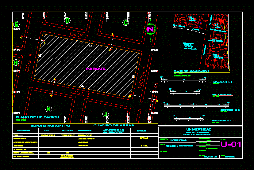 Plane Location And Location Of Park DWG Block for AutoCAD 