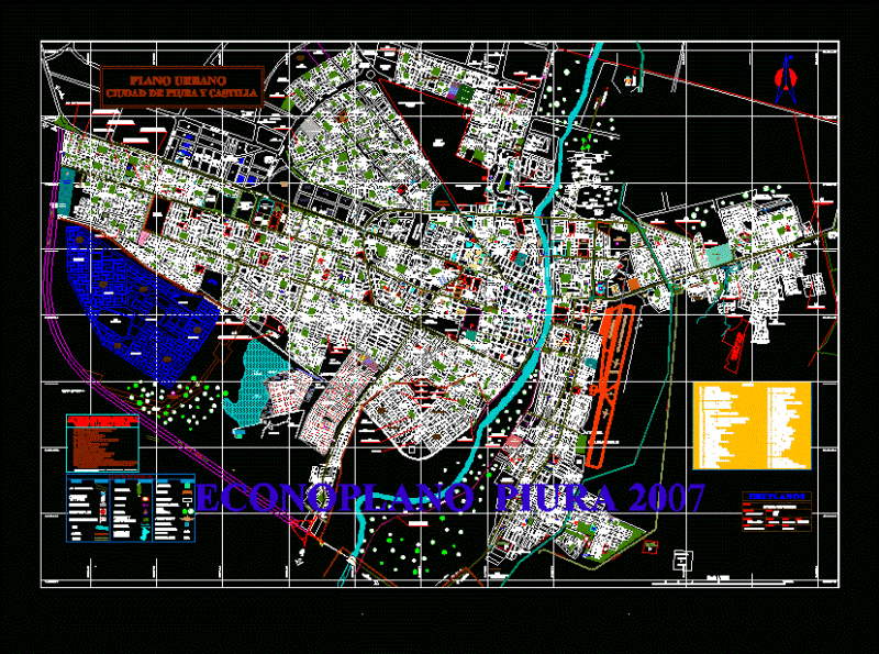Plane Piura DWG Block for AutoCAD