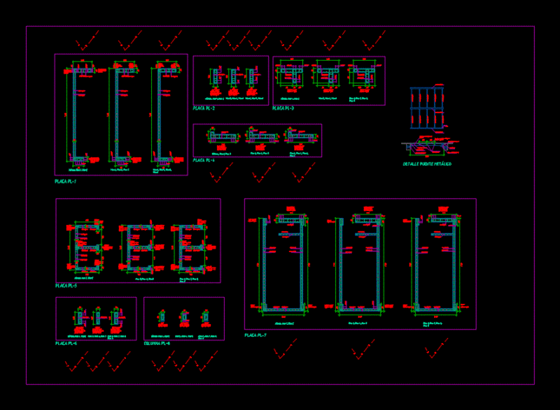 Plane Plates And Beams DWG Block for AutoCAD