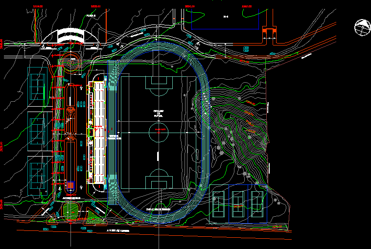 Planimetria Football Stadium DWG Block for AutoCAD