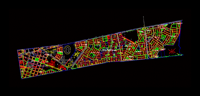 Plano Cadastral Bellavista; Callao DWG Block for AutoCAD