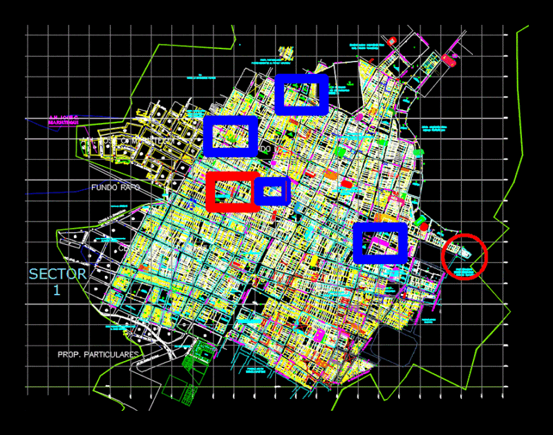 Plano Cut Apart And Perimeter City Chulucanas DWG Block for AutoCAD