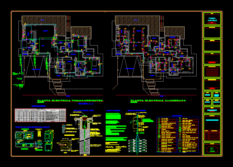 Plano Electric Country Home DWG Detail for AutoCAD