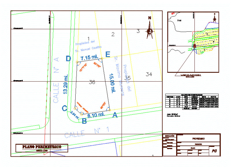 Plano Perimetric DWG Block for AutoCAD