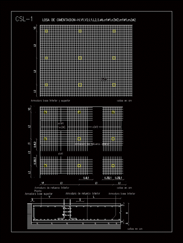 Plano Slab Foundation Details DWG Detail for AutoCAD