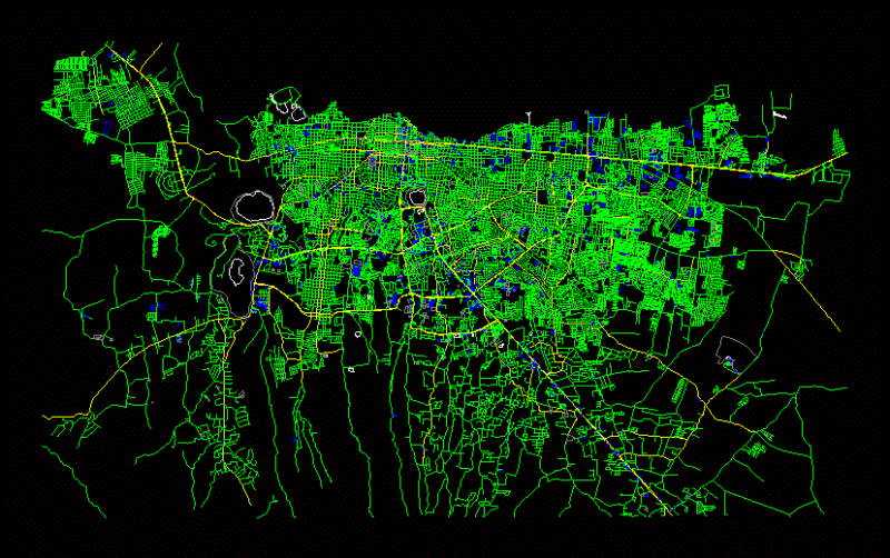 Plano Urban Managua; Nicaragua Managua DXF Model for AutoCAD
