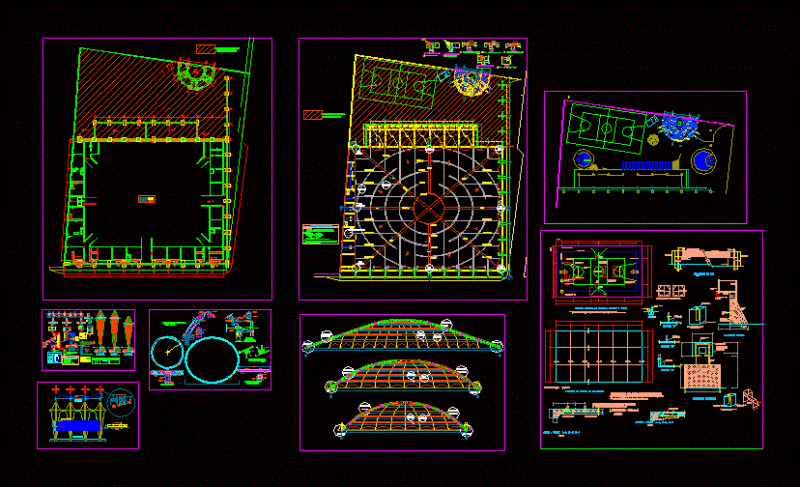 Plans Coliseum Closed Structures DWG Plan for AutoCAD