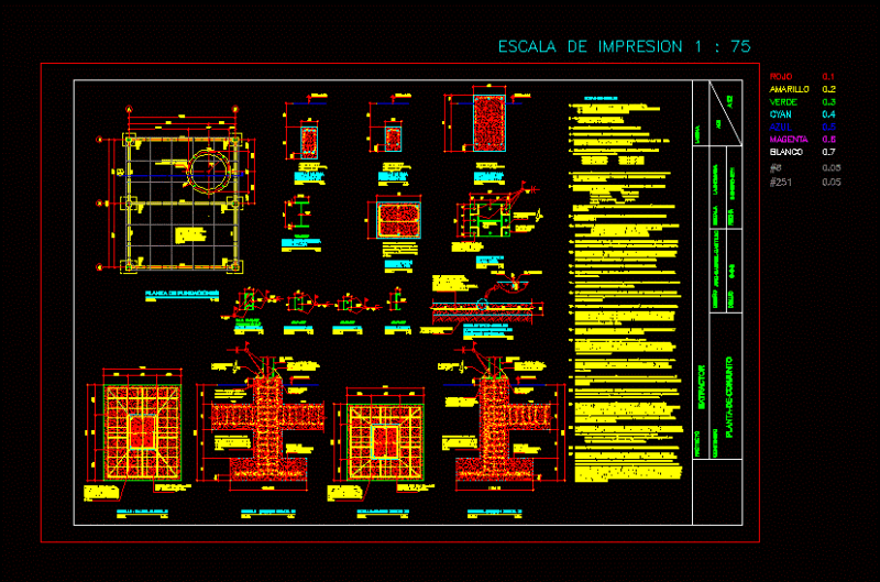 Plant Foundations DWG Detail for AutoCAD