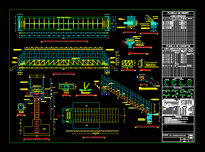 Plant Metal Footbridge DWG Block for AutoCAD