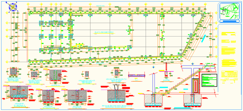 Plant Of Foundation And Details Of Shoes DWG Detail for AutoCAD