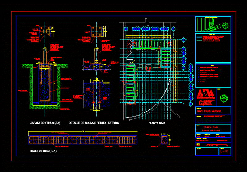 Plant School Foundation DWG Full Project for AutoCAD