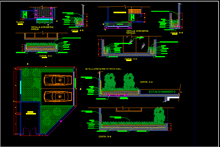 Planter Boxes, Containers--Elevated And Ground Level DWG 