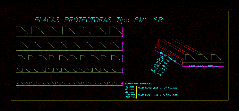 Plates Lining Plates DWG Block for AutoCAD
