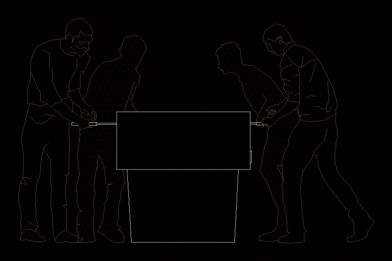 Players Futbolin DWG Block for AutoCAD