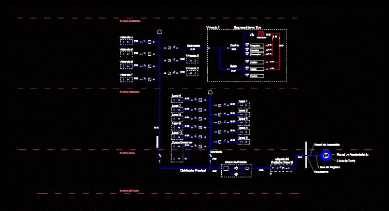 Plumbing Scheme DWG Block for AutoCAD