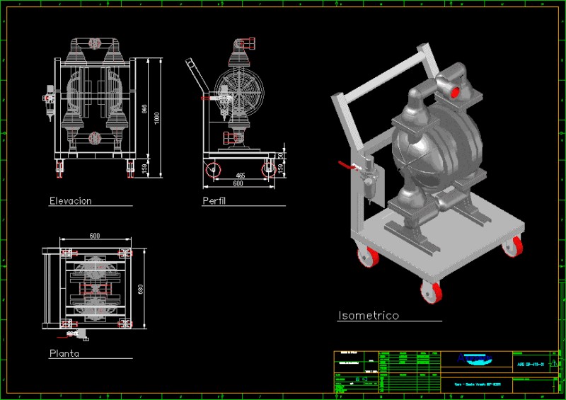 Pneumatic Pump DWG Block for AutoCAD