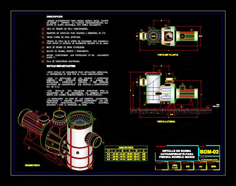 Pool Pump DWG Detail for AutoCAD